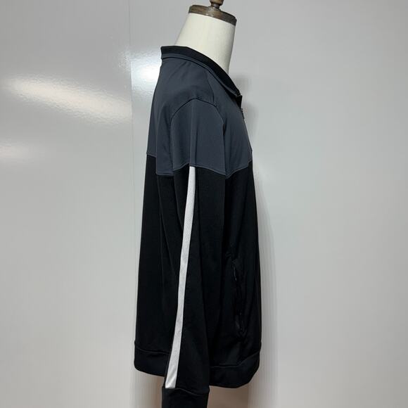 Under Armour Jacket Mens XXL Gray Black Colorblock Fitted Pique Track Full Zip - Picture 4 of 8